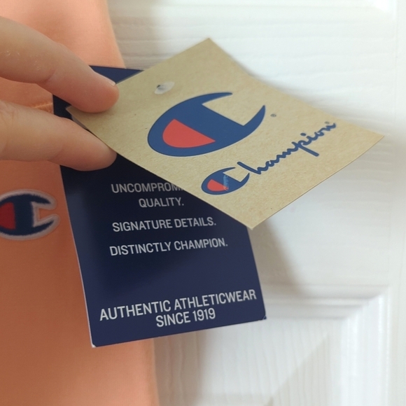 Champion Everyday Classic Cotton High Waisted Soft Bike Shorts Peach Orange M - Picture 4 of 11